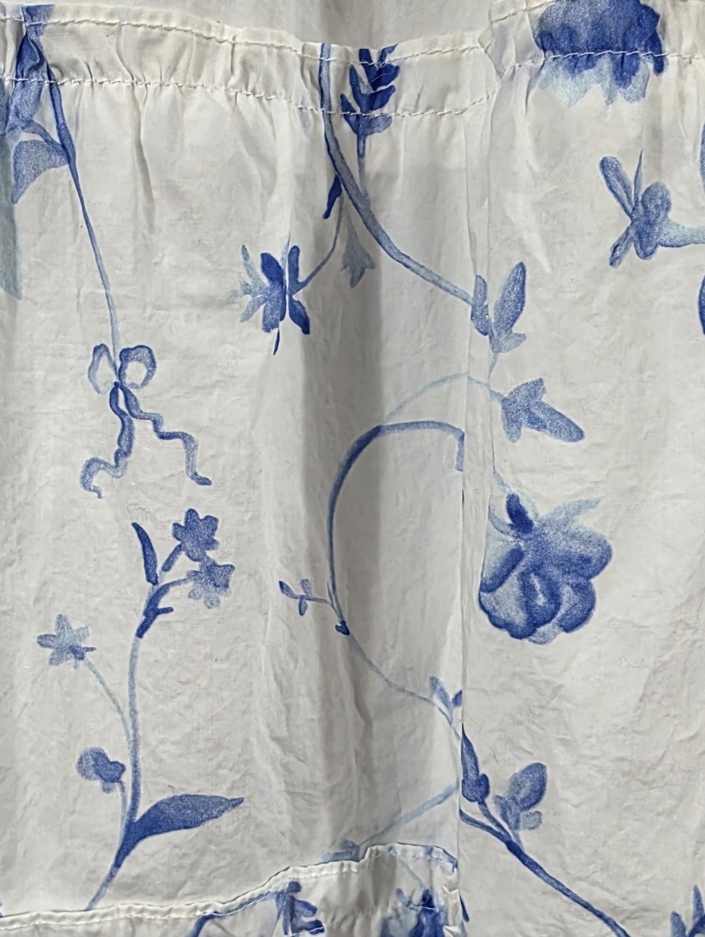 Hill House The Ellie Nap Smocked Tiered Midi Dress In Blue Botanical - Picture 4 of 10